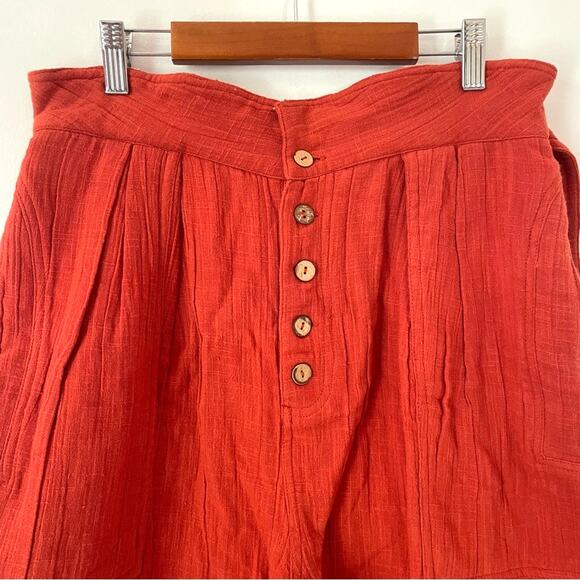 Free People High Waisted Shirts Burnt Orange Tie New Small - Picture 4 of 10